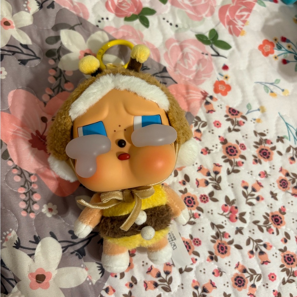 Pop Mart CryBaby Crying Again Series I'll Bring You A Flower Vinyl Face Plush.